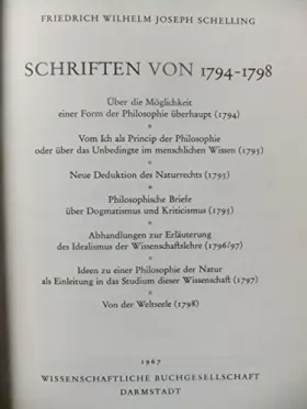 Couverture du produit · Schriften von 1794-1798.