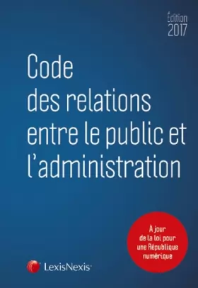 Couverture du produit · Code des relations entre le public et l'administration