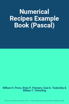 Couverture du produit · Numerical Recipes Example Book (Pascal)