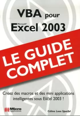 Couverture du produit · VBA pour Excel 2003
