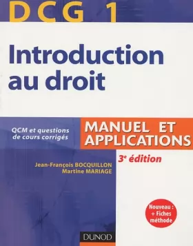 Couverture du produit · Introduction au droit DG1 : Manuel et applications
