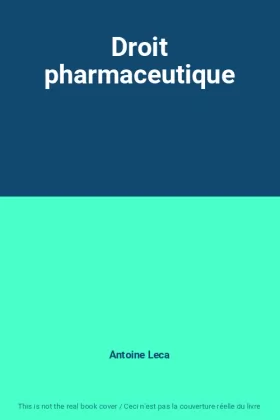 Couverture du produit · Droit pharmaceutique
