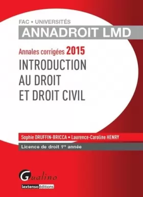Couverture du produit · ANNADROIT LMD - INTRODUCTION AU DROIT ET DROIT CIVIL - 16ÈME ÉDITION
