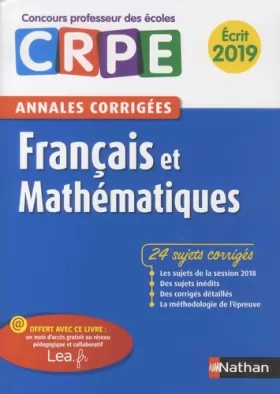 Couverture du produit · Annales CRPE Français et mathématiques - Ecrit 2019