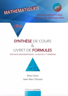 Couverture du produit · Mathématiques 1re : Synthèse de cours et livret de formules