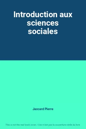 Couverture du produit · Introduction aux sciences sociales
