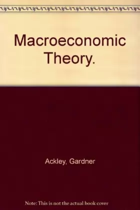 Couverture du produit · Macroeconomic Theory.