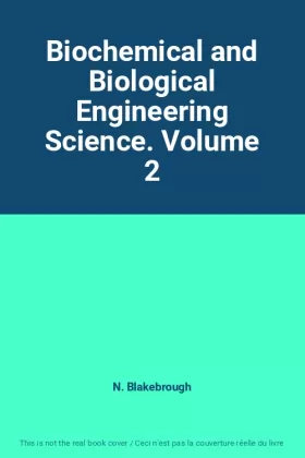 Couverture du produit · Biochemical and Biological Engineering Science. Volume 2