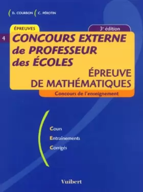 Couverture du produit · Concours externe de professeur des écoles : Epreuve de mathématiques