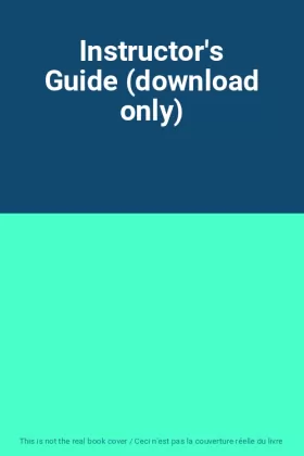 Couverture du produit · Instructor's Guide (download only)
