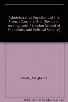Couverture du produit · Administrative Functions of the French Conseil d'Etat