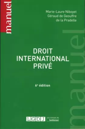 Couverture du produit · DROIT INTERNATIONAL PRIVE 6EME EDITION