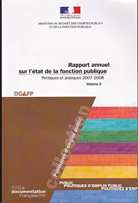 Couverture du produit · Rapport annuel sur l'état de la fonction publique vol 2