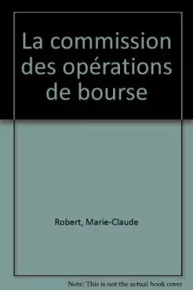 Couverture du produit · La commission des opérations de bourse