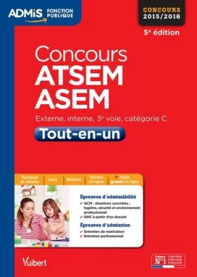 Couverture du produit · Concours ATSEM et ASEM - Tout-en-un - Catégorie C - Concours 2015-2016