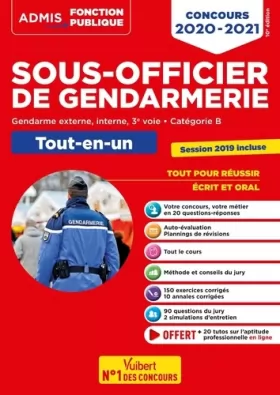 Couverture du produit · Concours Sous-officier de gendarmerie - Catégorie B - Tout-en-un - 20 tutos offerts: Gendarme externe, interne et 3e voie - Nou