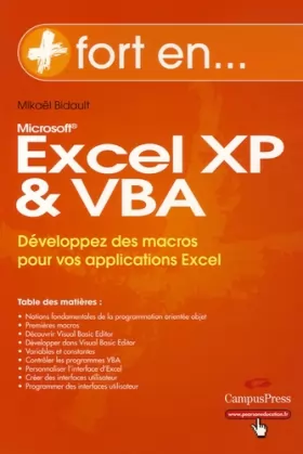 Couverture du produit · EXCEL XP ET VBA