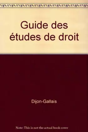 Couverture du produit · GUIDE DES ETUDES DE DROIT