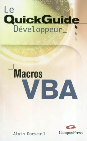 Couverture du produit · Macros VBA