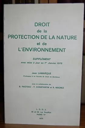 Couverture du produit · Droit de la protection de la nature et de l'environnement