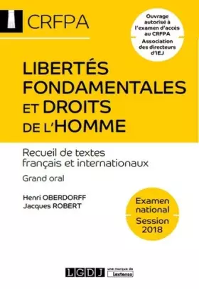 Couverture du produit · Libertés fondamentales et droits de l'homme: Textes français et internationaux