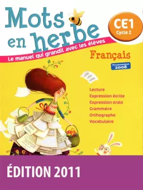 Couverture du produit · Mots en herbe CE1 Manuel de l'élève