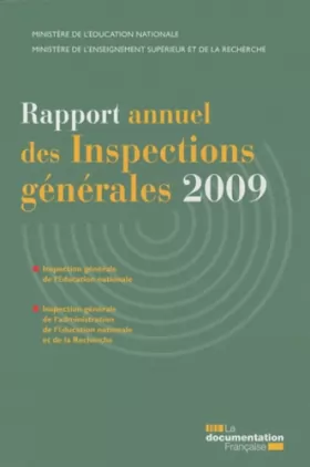 Couverture du produit · Rapport annuel des inspections générales 2009 - IGEN-IGAENR