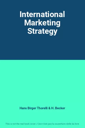 Couverture du produit · International Marketing Strategy