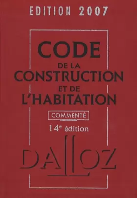 Couverture du produit · Code de la construction et de l'habitation