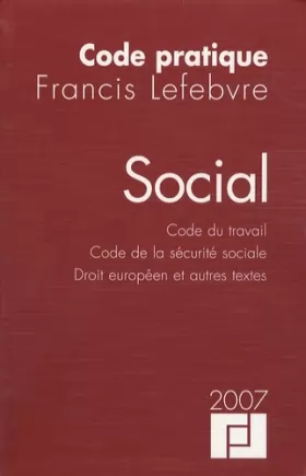 Couverture du produit · Social : Code du travail - Code de la sécurité sociale - Droit européen et autres textes
