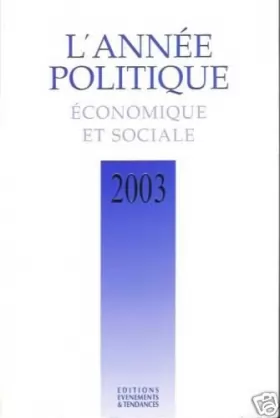 Couverture du produit · L'Année politique, économique et sociale 2003