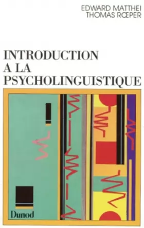 Couverture du produit · Introduction à la psycholinguistique