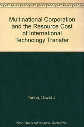 Couverture du produit · Multinational Corporation and the Resource Cost of International Technology Transfer