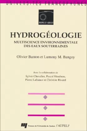 Couverture du produit · Hydréologie : Multiscience environnementale des eaux souterraines