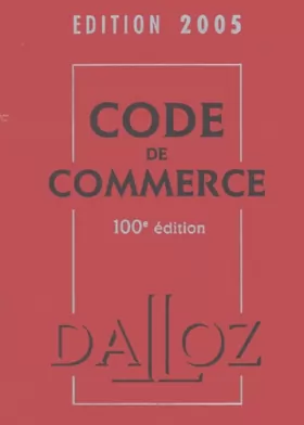Couverture du produit · Code de commerce 2005