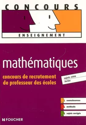 Couverture du produit · MATHEMATIQUES CONCOURS RECRUT. PROF. ECOLES (Ancienne édition)