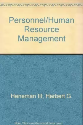 Couverture du produit · Personnel/Human Resource Management
