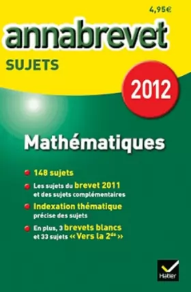 Couverture du produit · Annales Annabrevet 2012 Mathématiques sujets