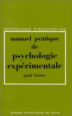 Couverture du produit · Manuel pratique de psychologie expérimentale, 4e édition