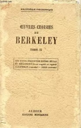 Couverture du produit · OEUVRES CHOISIES DE BERKLEY - TOME II.