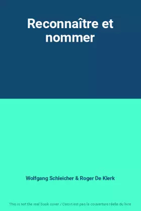 Couverture du produit · Reconnaître et nommer