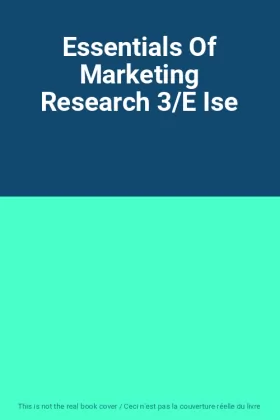 Couverture du produit · Essentials Of Marketing Research 3/E Ise