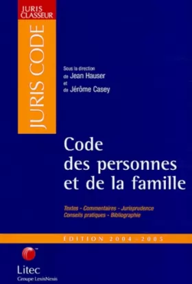 Couverture du produit · Code des personnes et de la famille, édition 2004-2005 (ancienne édition)