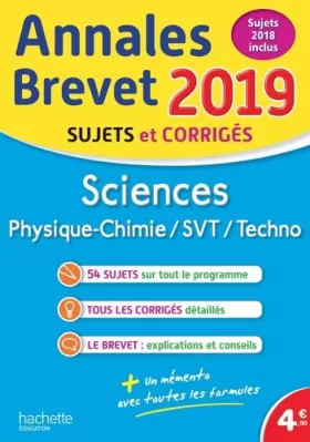 Couverture du produit · Annales Nouveau Brevet 2019 Physique-Chimie-SVT
