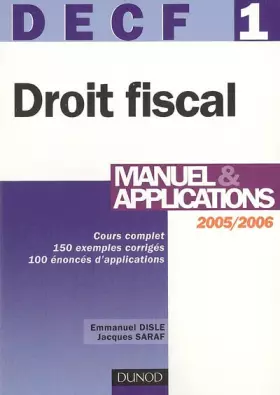 Couverture du produit · Droit fiscal DECF 1 : Manuel & applications