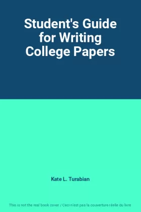 Couverture du produit · Student's Guide for Writing College Papers