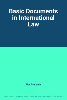 Couverture du produit · Basic Documents in International Law