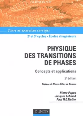 Couverture du produit · Physique des transitions de phase : Concepts et applications - Cours et exercices corrigés