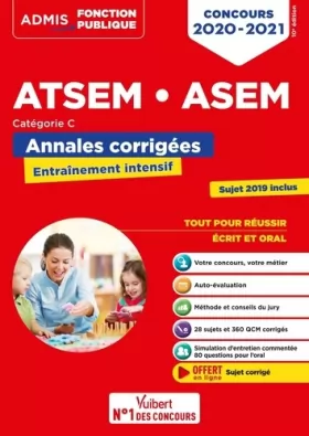 Couverture du produit · Concours ATSEM et ASEM - Catégorie C - Annales corrigées: Agent (territorial) spécialisé des écoles maternelles - 2020-2021