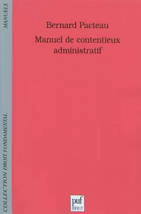 Couverture du produit · Manuel de contentieux administratif